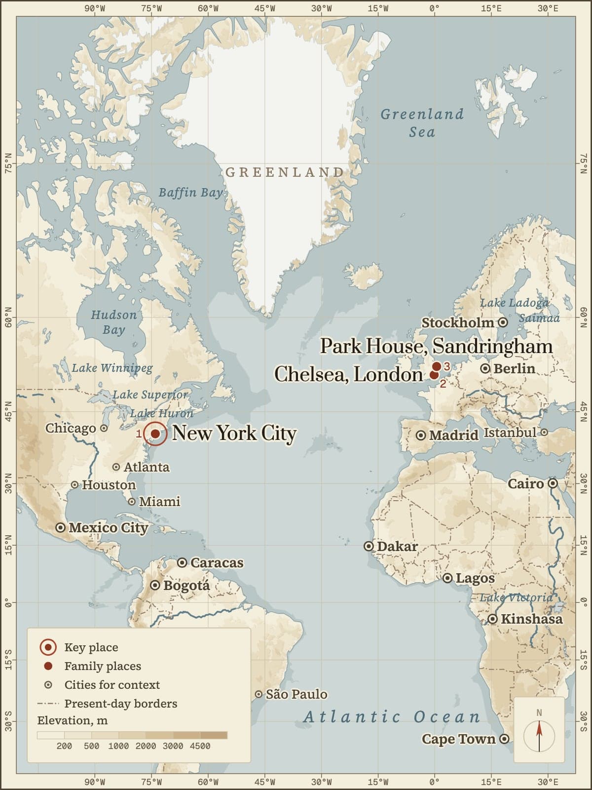 Map drawn for the book